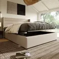 Produktbild: Flieks Polsterbett 160x200cm, Boxspringbett Doppelbett mit Stauraum und Lattenrost, Hydraulisches Stauraumbett Jugendbett Funktionsbett, Leinen, Beige - Beige