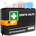 Produktbild: PURAHELP® Erste-Hilfe Set Auto Schwarz [DIN 13164] - KFZ Verbandstasche StVO Konform für 2025 - Auto Verbandskasten & Sanikasten - Kompaktes Notfallset für Unterwegs - Verbandsset nach aktueller Norm