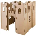 Produktbild: Kinder Spielhaus Ritterburg Spielburg Pappe Bastelkarton Haus Burg Papphaus Kartonhaus Papierhaus Karton Papier Playhouse Kinderhaus zum Anmalen Kingpower