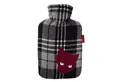 Produktbild: Hugo Frosch Wärmflasche - Wärmflasche Klassik 1,8 l mit Flanellbezug Katze im Karomuster, Made in Germany