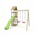 Produktbild: MaxPlay Holzklettergerüst mit Spielturm, Doppelschaukel und Rutsche,,