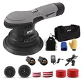 Produktbild: SPTA Akku Wachsmaschine, 125mm, 150mm Dual Action Poliermaschine Polierer mit 6 Stufen, austauschbare Akkus 12V, 2X Polierhauben, 6X Polierschwamm, 6X Polierpad zum Wachsen -LD601EU