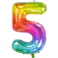 Produktbild: Folat 63245 Folienballon Yummy Gummy Rainbow Ziffer/Zahl 5-86 cm, Mehrfarbig