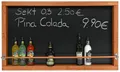 Produktbild: Rustikale Kreidetafel Wandbar Weinregal 100x60cm (Teak, 100 x 60 cm)