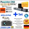 Produktbild: ULTIMEA D60 TV Soundbar Dolby Atoms + ULTIMEA P40 Projektor 4K Beamer 21000