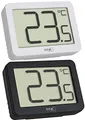 Produktbild: TFA Dostmann Innenthermometer digital, 30.1065, Raumtemperatur überwachen, Mini Thermometer, Max-Min-Werte, -10...+60°C, magnetisch oder Ständer (schwarz+weiß, (L) 55 x (B) 15 (28) x (H) 40 mm)