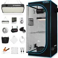 Produktbild: Growbox Komplettset – Indoor Gewächshaus mit 150W LED Vollspektrum Dimmbar, Carbon-Filter, Ventilator, Anzuchtzelt, Zuchtzelt - 60x60x180