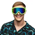 Produktbild: Boland - Skibrille für Kostüm und Party, stylische Brille für Festival, Karneval oder Apres Ski Mottoparty, Neongrün