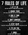 Produktbild: HoneyKICK Motivationsposter 7 Rules of Life, 27,9 x 35,6 cm, ungerahmt, gedruckt auf Premium-Kartonpapier