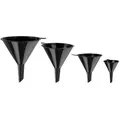 Produktbild: DEMA Trichter 22171, schwarz, 4-teiliges Set, verschiedene Größen, aus Kunststoff, mit Aufhängeöse