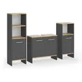 Produktbild: Vicco Badmöbel-Set, Anthrazit, Honigeiche, Holzwerkstoff, nicht einzeln stellbar, 131.4x108.2x26.3 cm, Badezimmer, Badmöbelsets & Badmöbelserien, Badmöbel-Sets