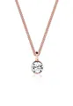 Produktbild: Halskette Damen Basic Solitär Anhänger mit in 925 Sterling Silber Rosévergoldet
