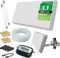 Produktbild: Selfsat H30D2+ Flachantenne Twin + 20m Kabel + Fensterhalterung + SAT-Finder + 2 Fensterdurchführung + 8 F-Stecker + 4 Wetterschutztüllen (Full HD 4K UHD Sat Anlage für 2 Teilnehmer) netshop 25 Set