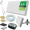 Produktbild: Selfsat H30D2+ Flachantenne Twin + 20m Kabel + Fensterhalterung + SAT-Finder + 2 Fensterdurchführung + 8 F-Stecker + 4 Wetterschutztüllen (Full H...