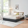 Produktbild: Polsterbett Nola 180x200 cm Kunstleder Schwarz [en.casa]