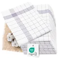 Produktbild: 12er Set Geschirrtücher Halbleinen in 50x70 cm - super saugstarke und fusself...