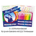 Produktbild: Ahoj Brause Pulver Doppelpack - 2×10 Portionsbeutel – 4 Sorten – je 0,2L Getränk
