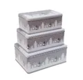 Produktbild: Haushalt International Keksdose, Metall, Set (3-tlg) - Rechteckig - Weihnachten - Winterwald
