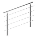 Produktbild: MONZANA® Treppengeländer Edelstahl Pflegeleicht 150cm mit 4 Querstreben Innen und Außen Handlauf Geländer Brüstung Balkon