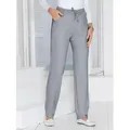 Produktbild: Jerseyhose CLASSIC BASICS, Damen, Gr. 48, Normalgrößen, grau (grau, meliert), 70% Baumwolle, 30% Polyester, meliert, lang, Hosen Jerseyhose