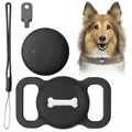 Produktbild: GOMETY Tracker Hund Ohne ABO Positionstracker mit Silikonschale & Wasserdicht, PET Tracker mit Halsbandhalterung Kein GPS Gerät zur Überwachung Funktioniert mit Find My (Nur iOS)(Schwarz)