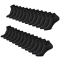 Produktbild: FALARY Sneaker Socken Herren Damen 12 Paar Kurze Halbsocken Baumwolle-Schwarz-39-42