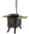 Produktbild: VEVOR Holzofen, 218,4 cm, Legierter Stahl Campingzeltofen, Tragbarer Holzofen mit Schornrohren & Handschuhen, 22941,9 cm³ Feuerbox Heißer Zeltofen für Outdoor-Kochen und Heizen mit 8 Rohren, Kohlenstoffstahl, 86 inch