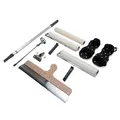 Produktbild: Epoxidharz Bodenbeschichtung Werkzeug Set 5tlg, Ausgleichsmasse Verarbeitungswerkzeug Kit | 40cm Entlüftungsroller und Bodenwalze Teleskopstiel | Rührquirl | Stehrakel | Nagelschuhe
