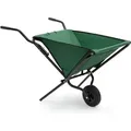 Produktbild: Schubkarre faltbar, HxBxT:66x64x112cm, Stahl, Polyester, 56l, bis 30kg, platzsparend, Gartenkarre, grün - Relaxdays