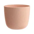 Produktbild: Engelland - 1 x Blumentopf mit Drainagesystem, Apricot/Aprikose, Rillenoptik, Pflanz-Topf, Kübel, modern, widerstandsfähig, rund, wetterfest, Kunststoff, Ø 25 cm, 8 Liter