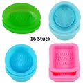 Produktbild: Seifenprofis Silikonform (16 Stück) Seifenform Quadrat Oval Rund Hand Made