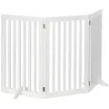 Produktbild: Absperrgitter, Hxb: 91,5 X 154 Cm, 3 Panel, Faltbar, Mit Füßen, Verstellbares Hunde Schutzgitter, Mdf, Weiß - Relaxdays