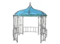 Produktbild: Pergola Cabrera, Rundpavillon Garten Pavillon, stabiles Stahl-Gestell Ø 3m ~ türkis