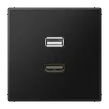Produktbild: Jung MALS1163SWM HDMI, USB2Punkt0, MultimediaAnschlussystem HDMI / USB 2.0, Serie LS, graphitschwarz matt