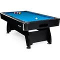 Produktbild: Billardtisch 7ft - 213x122x80 cm - 7 Fuß Pool Billard - Kugelrücklauf - Tischbillard mit Zubehör - Billard Tisch - Buckshot Blackmagic - Schwarz