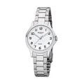 Produktbild: Regent Damen Armbanduhr mit Gehäuse und Armband aus Edelstahl, Zifferblattfarbe: Weiß, Gehäusedurchmesser: 30 mm, 12220989