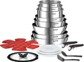 Produktbild: Tefal Topf-Set Tefal Ingenio L897SJ04 20-teilig, (20-tlg), Kochgeschirr Pfannen Töpfe Wok Schmorpfanne Deckel Induktion Edelstahl
