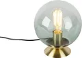 Produktbild: QAZQA - Art Deco Art Deco Tischlampe Messing mit grünem Glas - Pallon I Wohnzimmer I Schlafzimmer - Kugel I Kugelförmig - LED geeignet E27