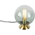 Produktbild: Art Deco Tischlampe Messing Mit Grünem Glas - Pallon