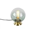 Produktbild: Qazqa Art Deco Tischleuchte mit Glas, Tischlampe - Pallon - Grün, max. 25W, Geeignet für LED, 23cm, Ideal als Schlafzimmerlampe und Wohnzimmerlampe