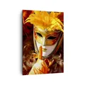 Produktbild: Wandbilder 50x70cm Leinwandbild Venezianische Maske bunt Karneval Bilder