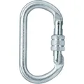Produktbild: Fortis Karabiner, oval, mit Schraubsicherung, Stahl, EN 362, 22 kN (H-037)