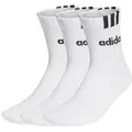Produktbild: adidas Unisex Quarter Socken, 3er Pack - Cushioned 3S Linear, Logo, einfarbig Weiß 43-45