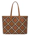Produktbild: FOSSIL Williamson Tote Bag Schultertasche Shopper Tasche Brown Patchwork Neu