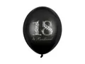 Produktbild: 6  Luftballons 18. Geburtstag, schwarz brilliant, Deko - Ballon ca.Ø 30 cm PL 15