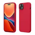 Produktbild: kwmobile Handyhülle für iPhone 15 Hülle, für iPhone 15 Case - Hülle Silikon - kabelloses Laden - Granatapfelrot