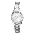Produktbild: Fossil Uhr für Damen Scarlette Mini, Quarzwerk, 32mm Silbernes Edelstahlgehäuse mit Edelstahlarmband, ES4317