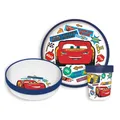 Produktbild: Disney Cars Lightning McQueen Kinder Geschirr-Set 3 tlg. Becher Teller Schüssel