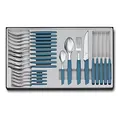 Produktbild: Victorinox Swiss Modern Besteck-Set für 6 Personen, 24-teilig, Inkl. Scharfe Steakmesser mit Wellenschliff, Kunststoffgriffe, Kornblumen-Blau