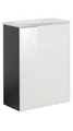 Produktbild: FACKELMANN Waschbeckenunterschrank Set SBC - Front lackiertes Glas Weiß - Korpus Anthrazit rechts - 45 x